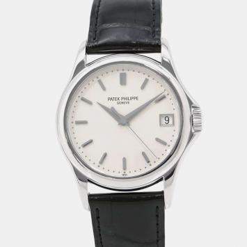 Pre Owned Patek Philippe White White Gold Calatrava 5127G-001 Automatic Men's Wristwatch 37mm