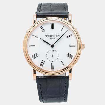 Patek Philippe White Rose Gold Calatrava 5119R Automatic Men's Wristwatch 36mm