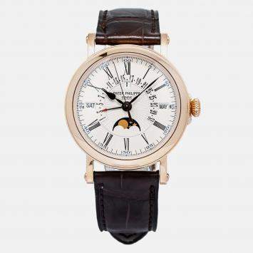 Patek Philippe Perpetual Calendar 5159R Automatic Silver 18k Rose Gold Men's Wristwatch 38 mm