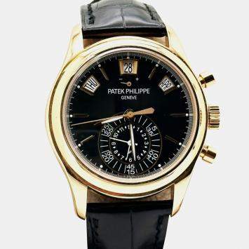 Pre Owned Patek Philippe Annual Calendar 5960R-010 Automatic Silver 18K Rose Gold Men's Wristwatch 40.5 mm