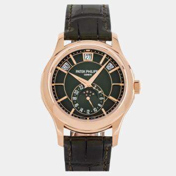 Pre Owned Pre-Owned Patek Philippe Complications Annual Calendar Moon Phases 5205R-011 Men's Watch Automatic 40 mm