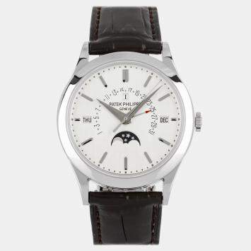 Pre Owned Pre-Owned Patek Philippe Grand Complication Perpetual Calendar with Retrograde Date 5496P-001 Silver Automatic Platinum Men's Wristwatch 39 MM