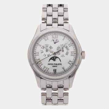 Pre Owned Pre-Owned Patek Philippe Complications Annual Calendar 5036/1G-001 White Automatic 18k White Gold Men's Wristwatch 37 MM