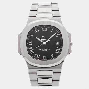 مملوكة مسبقًا Pre-Owned Patek Philippe Nautilus Power Reserve 3710/1A-001 Black Automatic Stainless Steel Men's Wristwatch 42 MM