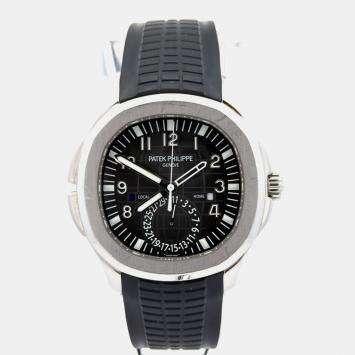 Pre Owned Patek Philippe Aquanaut Travel Time 5164A-001 Automatic Black Stainless Steel Men's Wristwatch 40mm