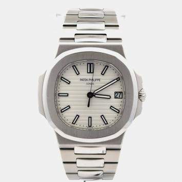 Pre Owned Patek Philippe Nautilus 5711/1A-011 White Stainless Steel Automatic Men Wristwatch 40mm