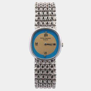 Pre Owned Patek Philippe Ellipse Gold White Gold Manual Winding Men's Wristwatch 23mm