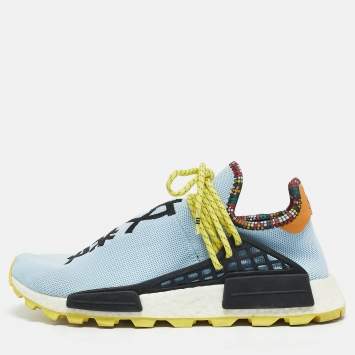 Pharrell Williams x Adidas Blue Fabric Human Body NMD Sneakers Size 42