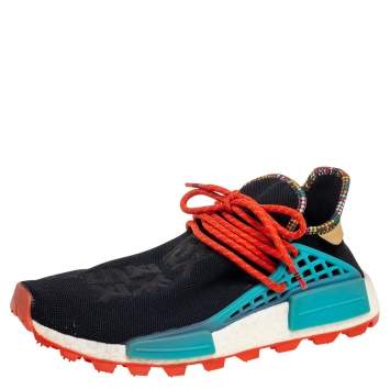 Pre Owned Pharrell Williams x adidas Black Fabric Human Body NMD Sneakers Size 42