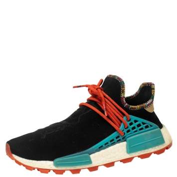 Pre Owned Pharrell Williams x Adidas Black Fabric Human Body NMD Sneakers Size 41 1/3