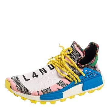 Pre Owned Pharrell Williams x adidas Multicolor Knit Fabric BBC HU NMD Sneakers Size 45 1/3