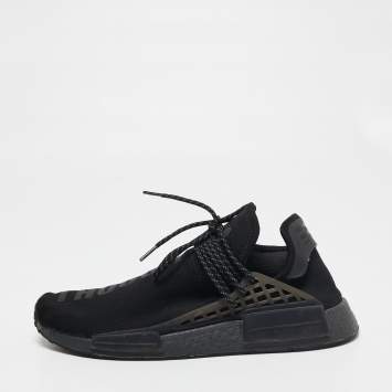 Pre Owned Adidas x Pharrell Williams Black Knit Fabric  Breathe Panelled Low-Top Sneakers Size 44