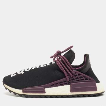 Pre Owned Adidas x Pharell Williams NMD Black Mesh Hu Trail Holi Low Top Sneakers Size 44
