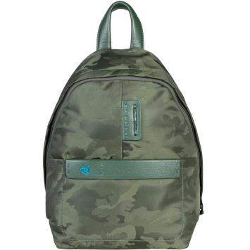 Pre Owned Piquadro Green Camouflage Nylon Backpack