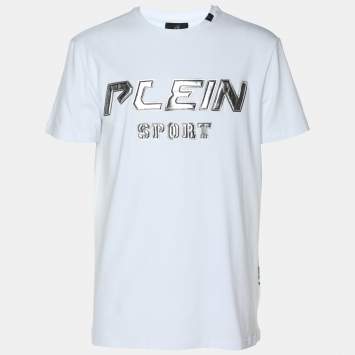 Plein Sport White/Silver Jersey Logo T-Shirt L