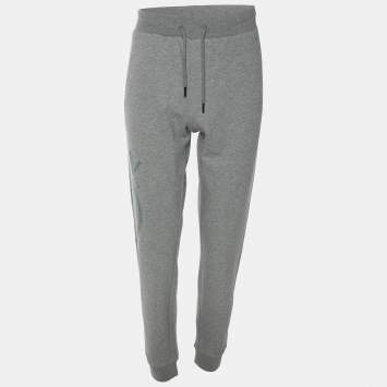 Plein Grey Jersey Logo Print Jogger Pants L