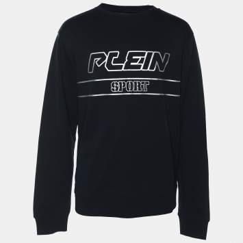 Plein Sport Navy Blue Jersey Logo Sweatshirt XL