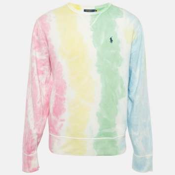 Pre Owned Polo Ralph Lauren Multicolor Tie-Dye Cotton Fleece Sweatshirt L