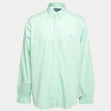 Pre Owned Polo Ralph Lauren Green Cotton Button Down Custom Fit Shirt XXXL