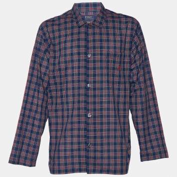 Pre Owned Polo Ralph Lauren Multicolor Checkered Cotton Sleepwear Shirt L