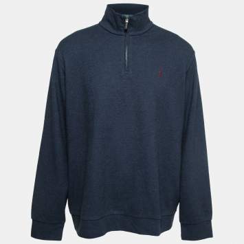 Pre Owned Polo Ralph Lauren Navy Blue Knit Long Sleeve Jumper XL