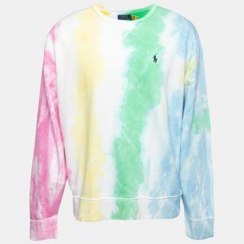 Pre Owned Polo Ralph Lauren Multicolor Tie-Dye Print Cotton Sweatshirt L