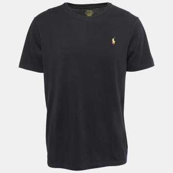 Pre Owned Polo Ralph Lauren Black Cotton Custom Slim Fit T-Shirt L
