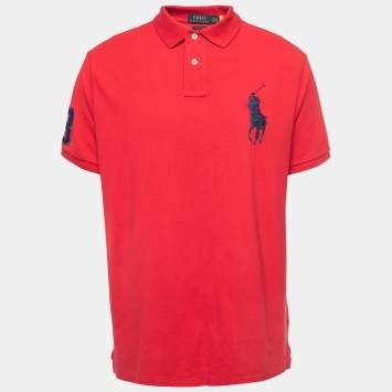 Pre Owned Polo Ralph Lauren Red Cotton Core Replen Polo T-Shirt XL