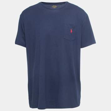 Pre Owned Polo Ralph Lauren Ink Blue Cotton Classic Fit T-Shirt XL