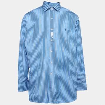 Pre Owned Polo Ralph Lauren Pinstripe Cotton Buttoned Shirt XXL