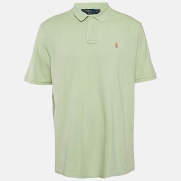 Pre Owned Polo Ralph Lauren Green Pique Cotton Polo T-Shirt XL