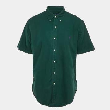 Pre Owned Polo Ralph Lauren Green Cotton Short Sleeve Shirt XL