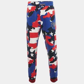 Pre Owned Polo Ralph Lauren Multicolor Printed Cotton Knit Trackpants XL