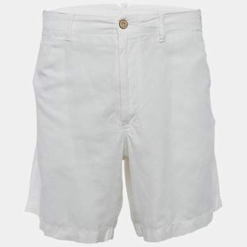 Pre Owned Polo Ralph Lauren White Linen and Cotton Shorts XXL