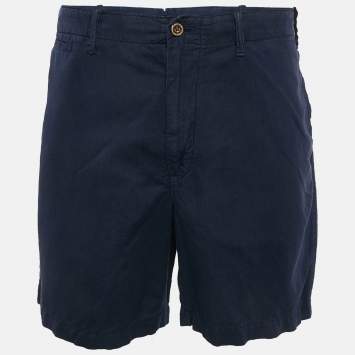 Pre Owned Polo Ralph Lauren Navy Blue Linen and Cotton Shorts XXXL