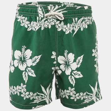 Polo Ralph Lauren Green Floral Print Synthetic Swim Shorts S