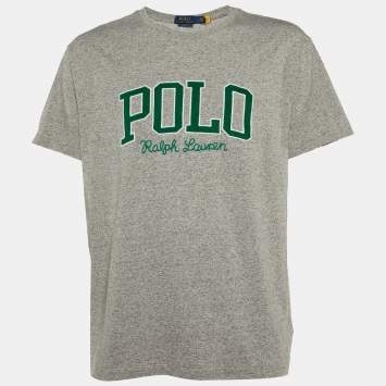 Pre Owned Polo Ralph Lauren Grey Cotton Classic Fit T-Shirt L