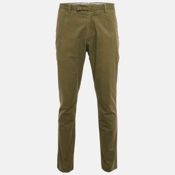 Pre Owned Polo Ralph Lauren Green Gabardine Cotton Slim Fit Chino Pants XL