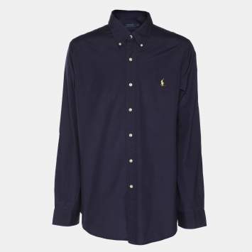 Pre Owned Polo Ralph Lauren Blue Cotton Button Front Shirt XL