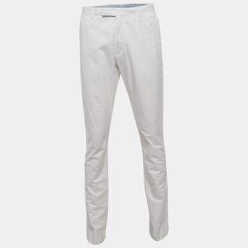 Pre Owned Polo Ralph Lauren White Gabardine Stretch Slim Fit Trousers XL