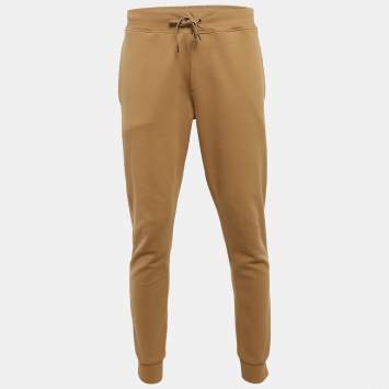 Pre Owned Polo Ralph Lauren Dark Beige Cotton Blend Knit Joggers M