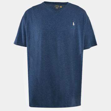 Pre Owned Polo Ralph Lauren Blue Jersey V-Neck Classic Fit T-Shirt XXL