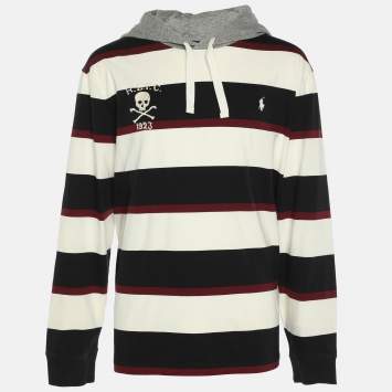 Pre Owned Polo Ralph Lauren Multicolor Stripe Cotton Hoodie XL