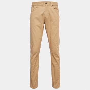 Pre Owned Polo Ralph Lauren Beige Cotton Regular Fit Trousers L