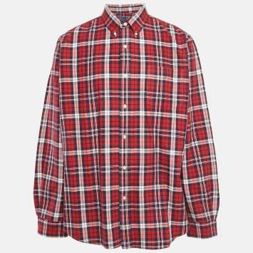 Polo Ralph Lauren Red Flannel Cotton Classic Fit Button Down Shirt XXL