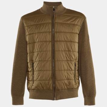 Polo Ralph Lauren Brown Nylon & Knit Zip Up Jacket XXL