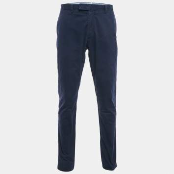 Pre Owned Polo Ralph Lauren Blue Cotton Stretch Slim Fit Trousers XL