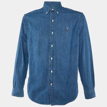 Polo Ralph Lauren Blue Denim Button Front Shirt L