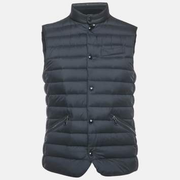 Pre Owned Polo Ralph Lauren Black Nylon Down Puffer Gilet S