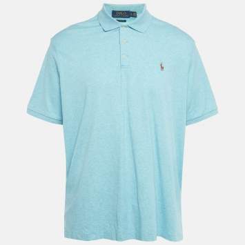 Pre Owned Polo Ralph Lauren Blue Jersey Classic Fit Polo T-Shirt XL